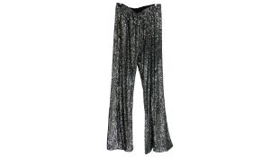Pinko Sequin Embellished Flared Trousers, Medium