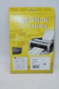 Twenty-eight Packs Topstick Multipurpose Labels for Laser and Inkjet Printers, White, 24 Labels Per