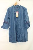 Gudrun Sjoden Kiruna Woven Tunic, Organic Cotton/Linen, Blue, Size L
