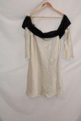 Abercrombie & Fitch Satin Mini Dress, Cream & Black, Size XL