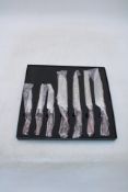 Shinrai Damascus Print 7-Piece Knife Set, Brown/Black. Box damaged. OVER 18' ONLY