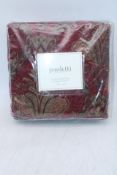 Paoletti Shiraz Traditional Floral Damask Jacquard Fringed Throw, Multi, 130 X170cm