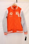Miami Dolphins T6505 Elite 0AWG Jacket, Orange/White/Grey, Size XL