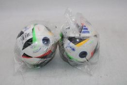 Twelve Adidas UEFA Euro 2024 League Football, White/Multi, Size 1