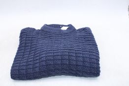 Abercrombie & Fitch Cable Square Knit Jumper, Blue, Size XXL
