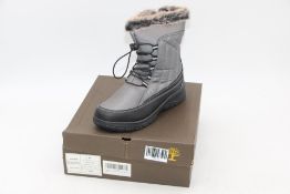 Ausland Woman's Drawstring Midcalf Snow Boots, Grey, UK 6