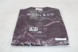 Wool and Co Italy Extra Fine Marino Wool Round Neck Jumper, Purple, Size L