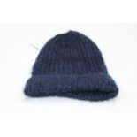 Casey Casey Rib Knit Brushed Mohair-Blend Beanie In Navy