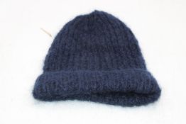 Casey Casey Rib Knit Brushed Mohair-Blend Beanie In Navy