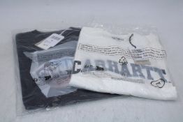 Two Carhartt Short Sleeve T-Shirt, 1 X White, 1 X Black, Size M