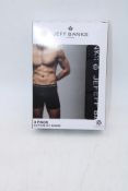 Six Packs Jeff Banks London Button Fly Boxer Shorts, Black, Size XL, 3 Pairs Per Pack