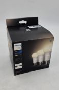 Philips Hue B22 Smart Bulbs, 3 Pack, White, 800 Lumen. Box opened