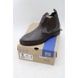 Clarks Burchill Up Chelsea Boots, Dark Brown Leather, UK Size 12, Box damaged