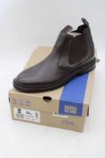 Clarks Burchill Up Chelsea Boots, Dark Brown Leather, UK Size 12, Box damaged