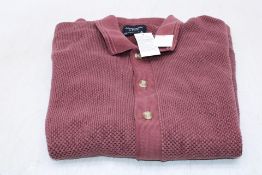 Abercrombie & Fitch Button Polo T-Shirt, Light Burgundy, Size XL