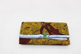 Vlisco VL41550.037 Wax Holandais Fabric, 6 Yards, Yellow/Black/Red Printed