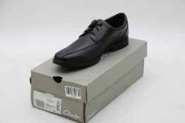 Clarks Kids Scala Step Y Leather Shoes, Black, UK 8. Box damaged