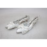 London Rag Satin Bow Slingback Sandals, White, UK 6, No Box