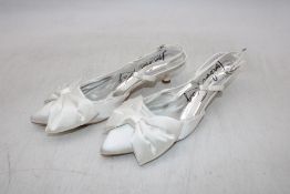 London Rag Satin Bow Slingback Sandals, White, UK 6, No Box