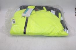 Tranemo High Vis Winter Jacket with Hood, Yellow/Navy, Size 3XL