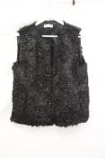David Nieper Faux Fur Gilet, Night Owl, Size 18