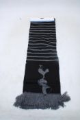 Six Tottenham Hotspur FC Striped Workday Scarf, Black/Grey