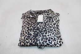 OUI Leopard Print Shirt, Off White/Black/Brown, EU 38