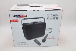 Caliber HPG517BT Party Portable Bluetooth Speaker with Battery/FM Radio, Black