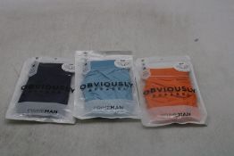 Three Pairs Obviously Prime Man Bikini Briefs to include 1x Orange, Size XL 1x Light Blue, Size XL,