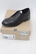 Clarks Sami Walk Leather Shoes, Black, UK 5. Box damaged