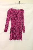 Maje Leopard-print Mini Dress, Pink Leopard, Size T38