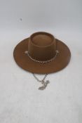 Hurricane Women's The Laura Hat with Chain, Camel, Size L
