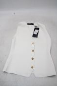 Arggido 48706 Vest Top with Buttons, White, UK 10