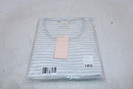 Boob Striped Night Dress, White/Grey Melange, Size 4