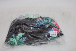 Four Zoggs Retro Surf Adjustable Classicback Swimsuit, Black with A Tropical Print, Sizes 1x UK-16,