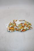 Onia Lauren One Shoulder Floral-print Bandeau Bikini Top, Yellow, Size XL