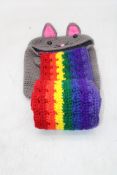 Crochet Rainbow Cat Nyan Barf Scarf