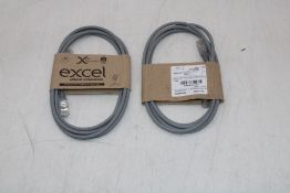 Twenty-two Excel Cat6 UTP LSOH Cables, 2M, Grey