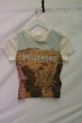 Re/Done Hollywood 90s Baby Print T-Shirt, Vintage/White, Size S