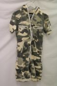 One Piece Zee Ya Cargo Slim Fit Short Jumpsuit, Cream/Camo, Size S