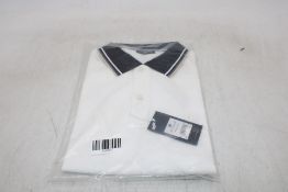 Olymp Casual Cotton Polo Shirt, White/Black, Size M