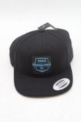 Six Snap Back Baseball Cap with GoPro Motor Cycle Grand Prix Emblem, Black, One Size