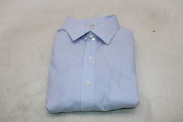 Brooks Brothers Regular Sit Shirt, Blue, Size 17.5/34