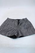 Maje Sequin Embellished Metallic Tweed Shorts, Black/Silver, Size 38