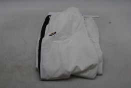 Nike Polyester Loose Fit Straight Leg Track Suit Bottoms, White/Black, Size M, Some Dirt Marks to Le