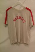 Nahmias State Raglan T-Shirt, Egg White/Light Red, Size L