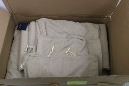 Lords and Labradors Dog Bed to include 1x Cushion, 1x Crate Cover, 1x Bumper, Natural Herringbone