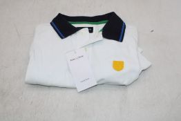 Eden Park Polo Shirt, White/Blue/Yellow, Size M
