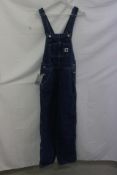 Carhartt Bip Overall Straight, Blue Stone Washed, Size XS