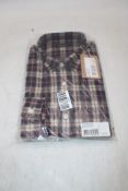 Balibaris Mercer Cotton Flannel, Shirt, Off White/Amethyst, Size M